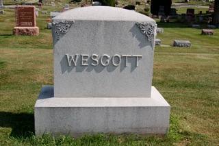 Wescott marker in Fassett Cemetery